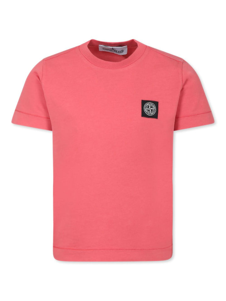 T-shirt rosa corallo per bambino 62100002S0047 V0089 Stone Island Kids 