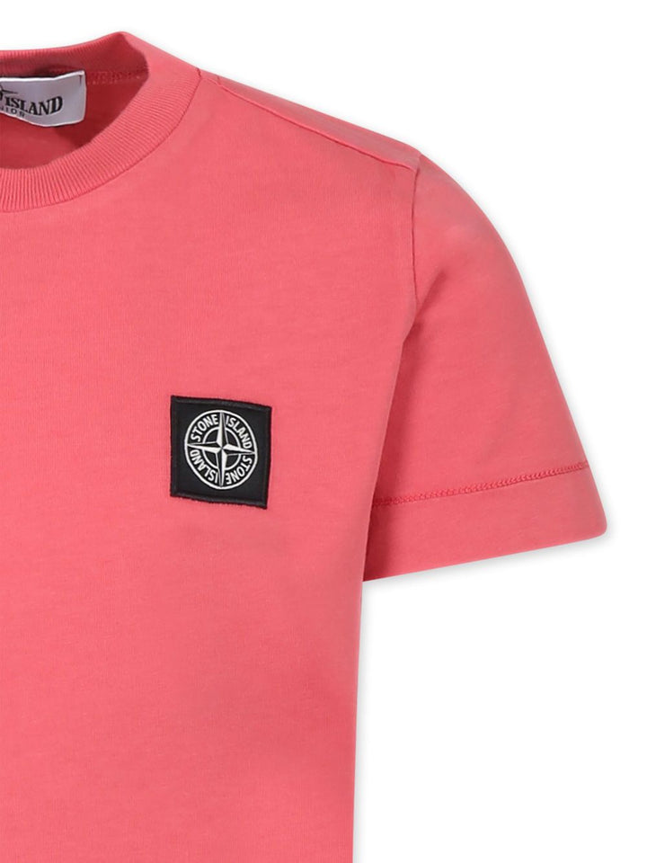 T-shirt rosa corallo per bambino 62100002S0047 V0089 Stone Island Kids 
