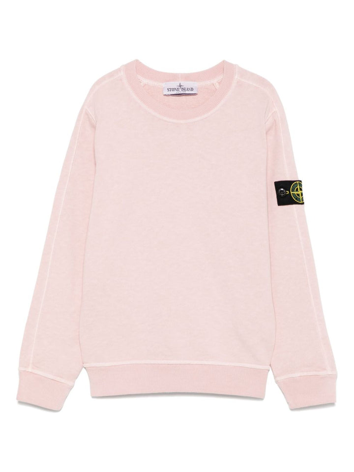 Felpa rosa chiaro per bambino 66100001S0060 V0182 Stone Island Kids 