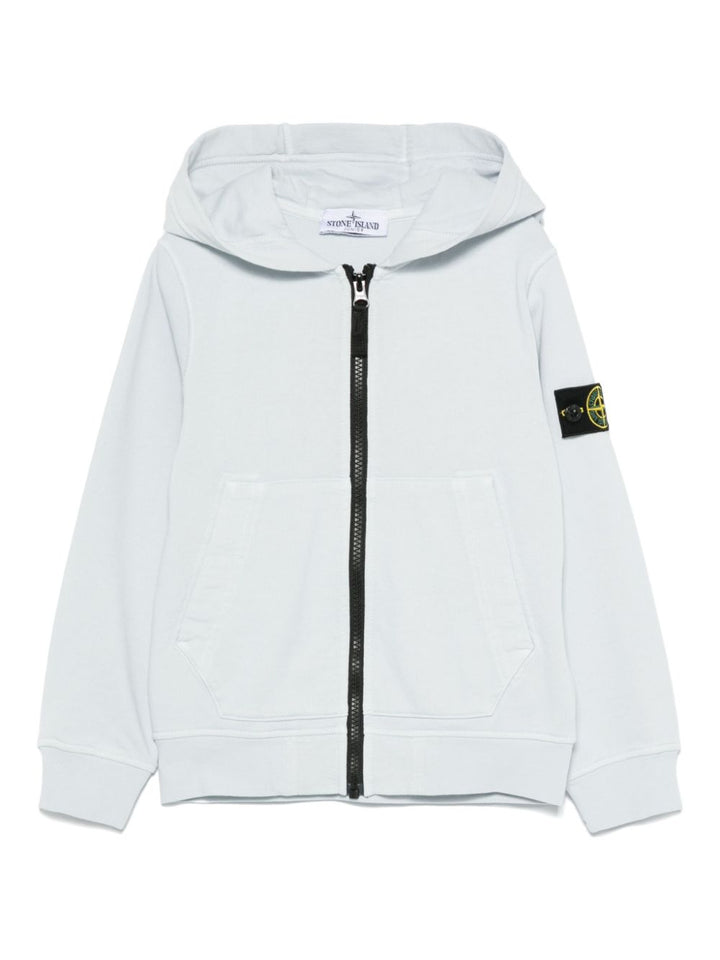 Felpa azzurra per bambino 66100010S0040 V0041 Stone Island Kids 