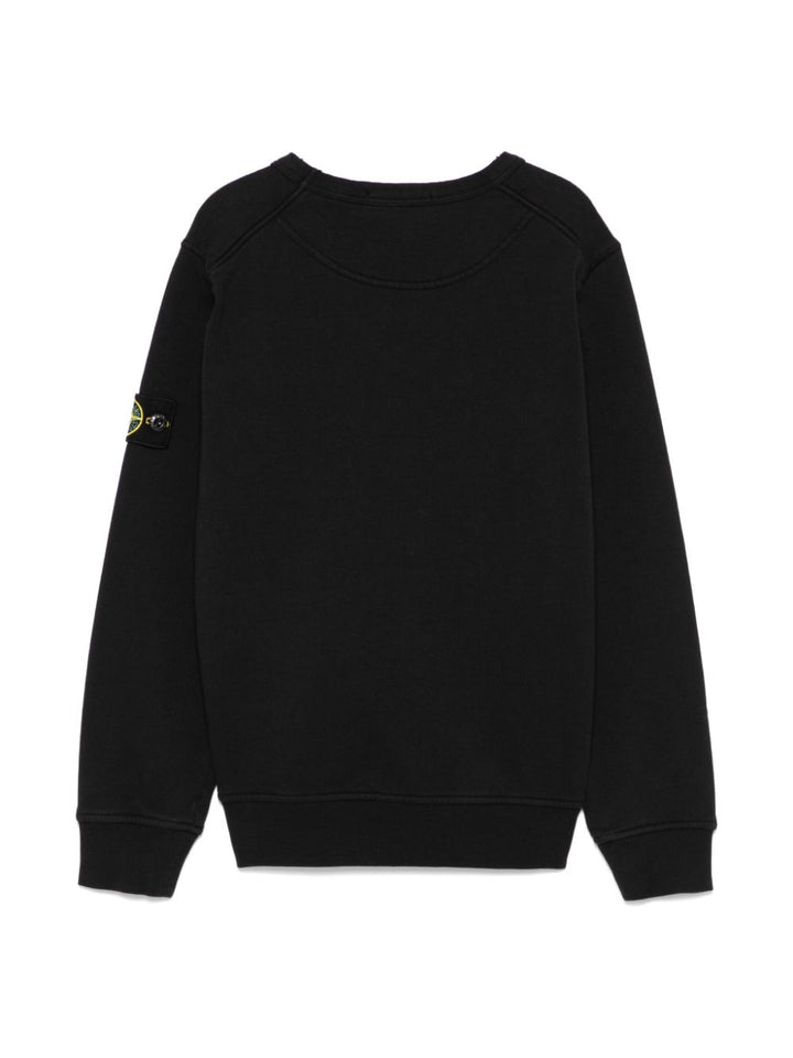 Felpa nera per bambino 66100011S0040 V0029 Stone Island Kids 