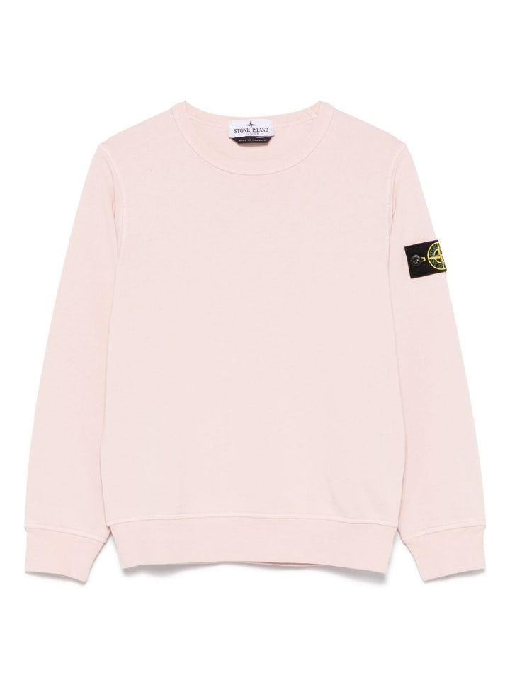 Felpa rosa chiaro per bambino 66100011S0040 V0082 Stone Island Kids 