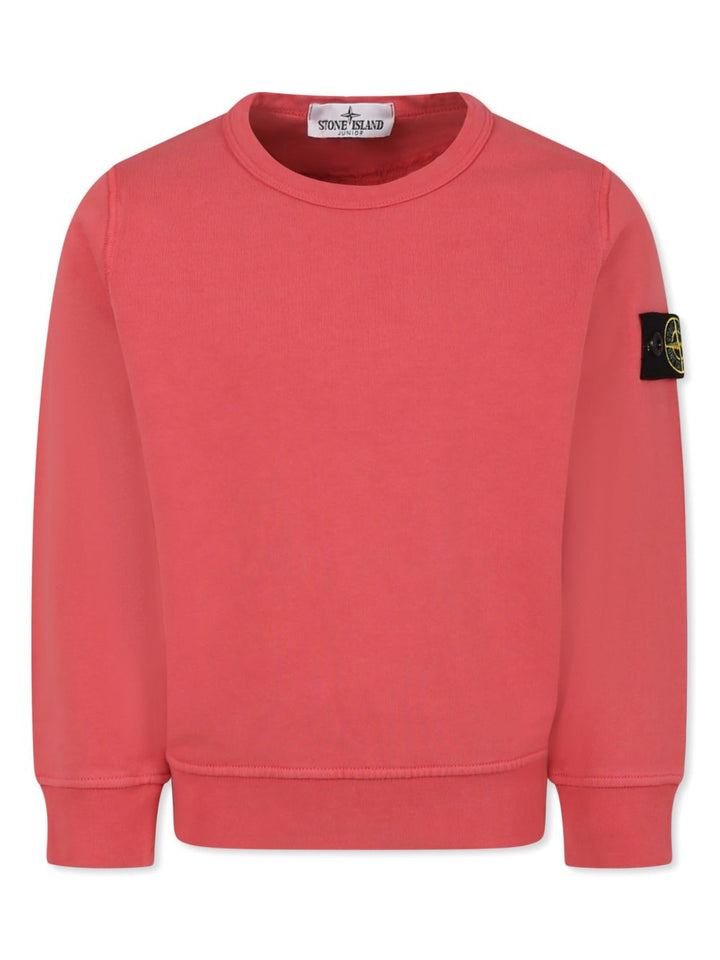 Felpa rosso corallo per bambino 66100011S0040 V0089 Stone Island Kids 