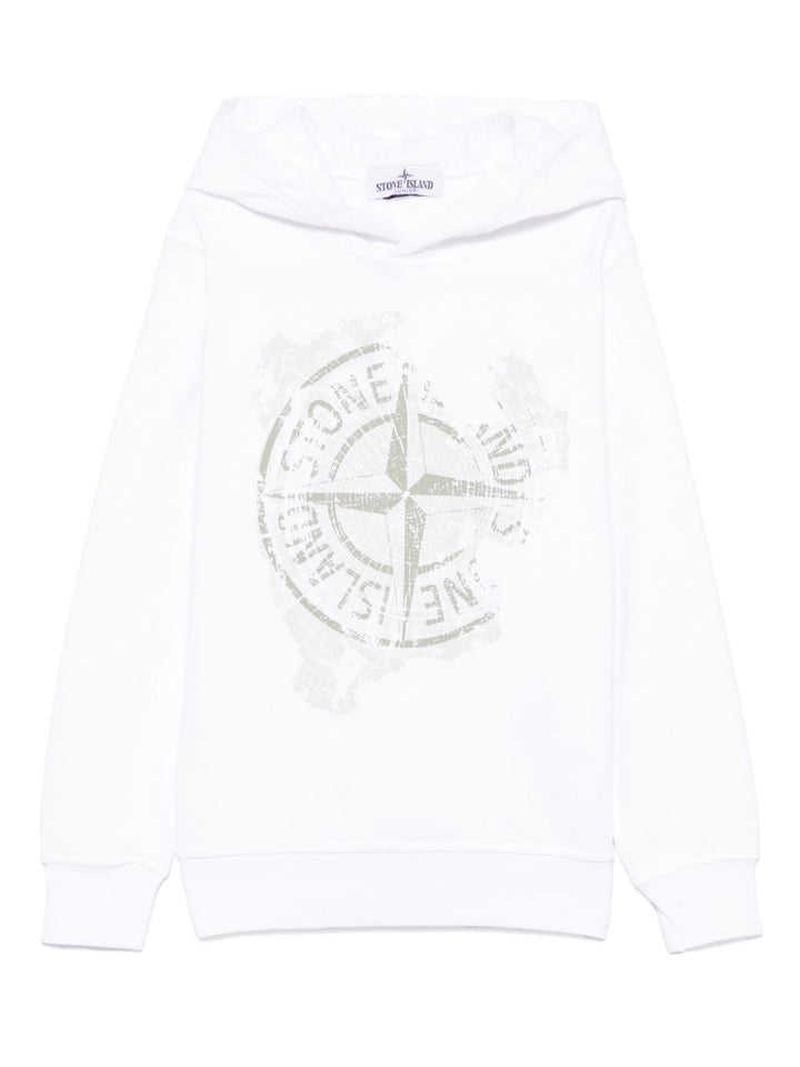Felpa bianca per bambino 66100017S0130 V0001 Stone Island Kids 