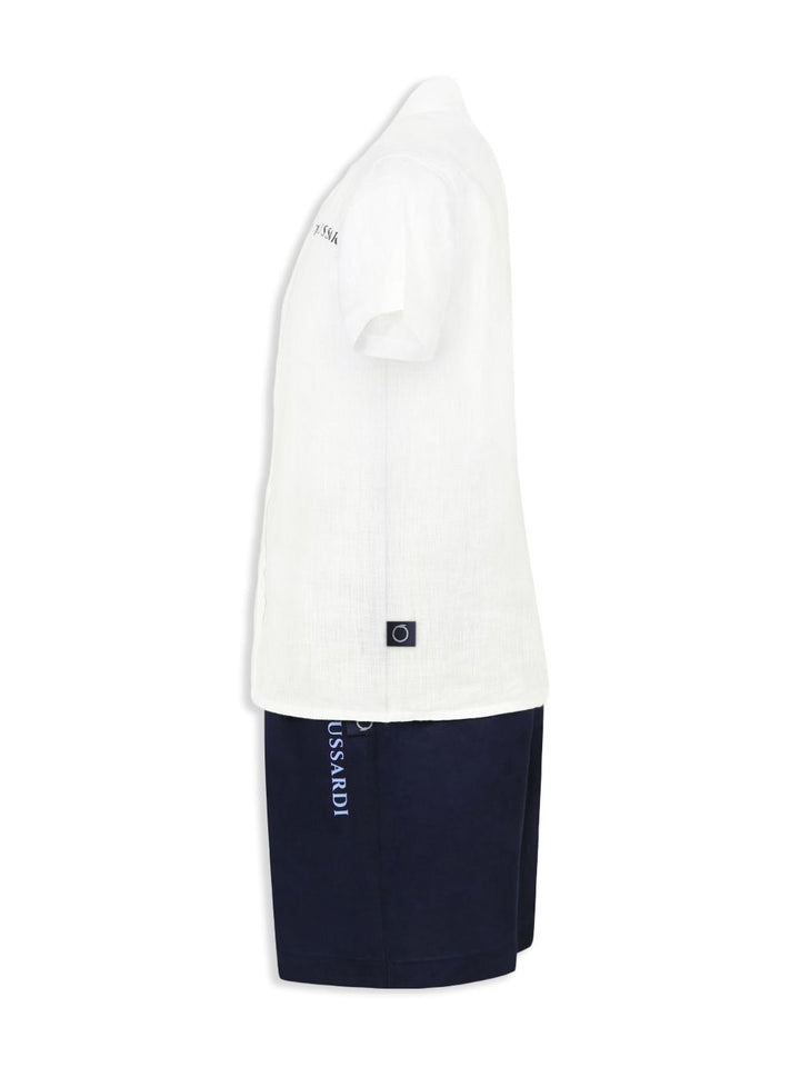 Completo bianco/azzurro per bambino TBP25013CL WHI Trussardi Kids 