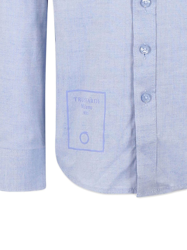 Camicia blu indaco per bambino TBP25018CA AZUDU Trussardi Kids 