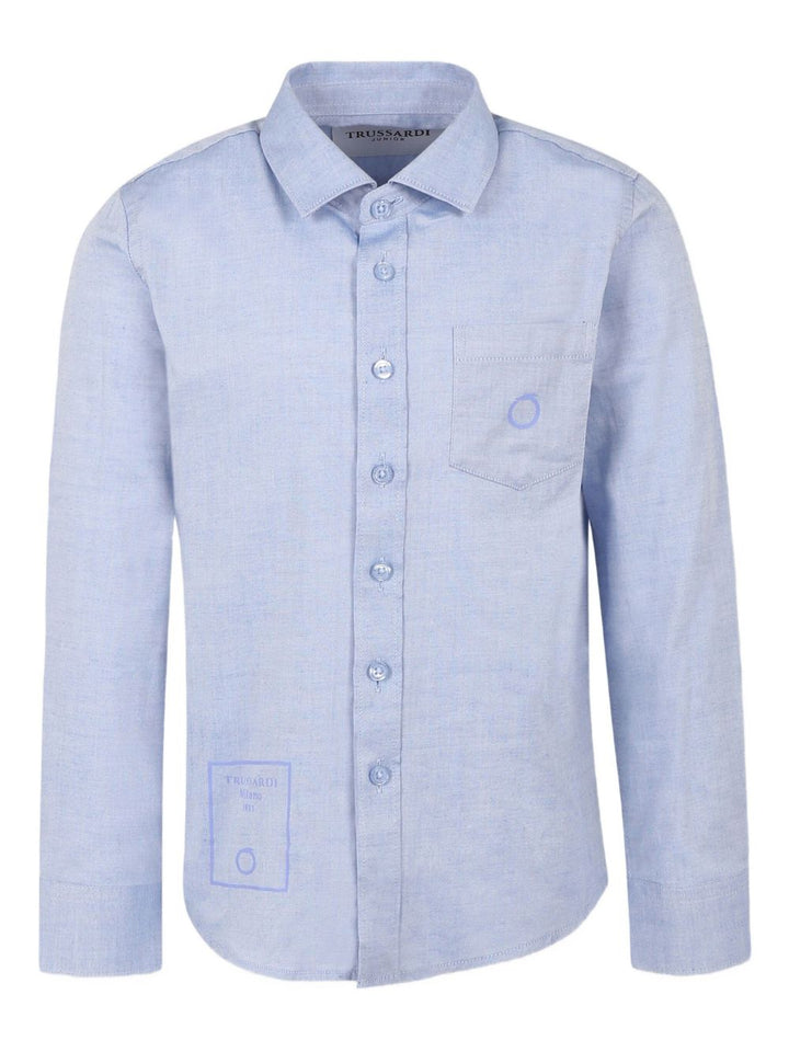 Camicia blu indaco per bambino TBP25018CA AZUDU Trussardi Kids 