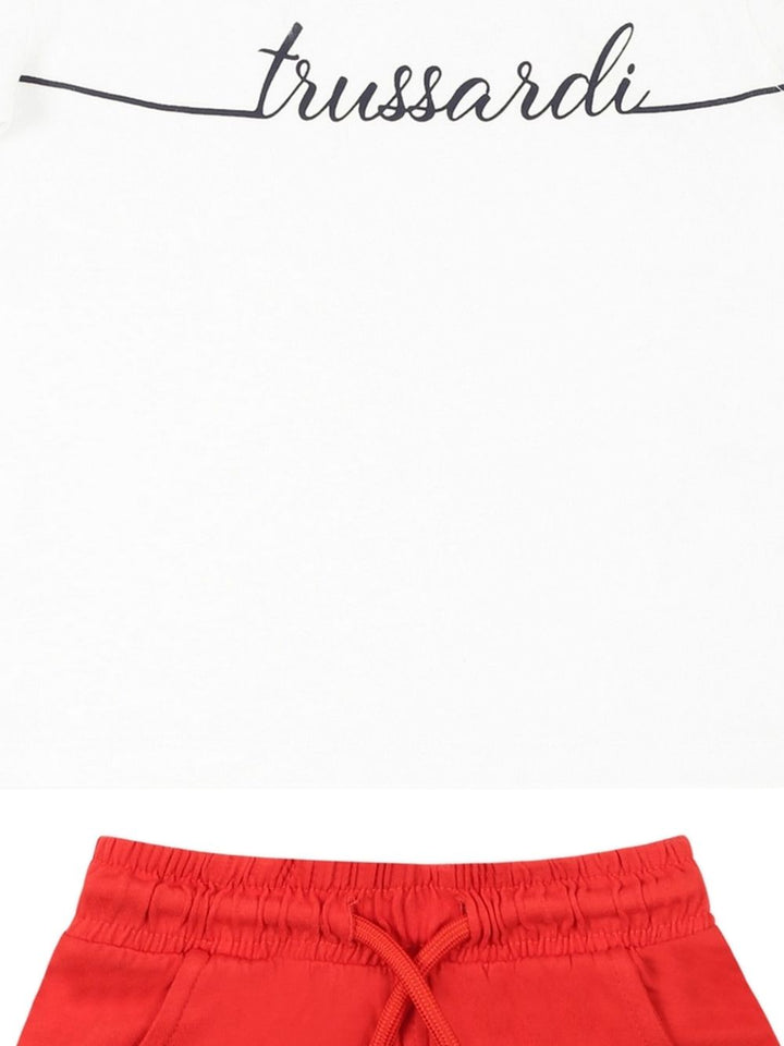 Completo bianco/rosso per neonato TIP25057CJ WHI Trussardi Kids 