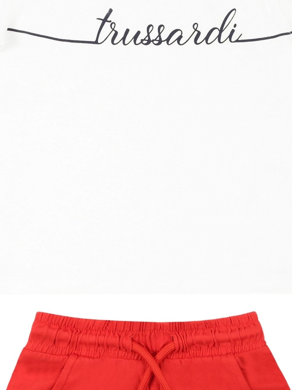 Completo bianco/rosso per neonato TIP25057CJ WHI Trussardi Kids 