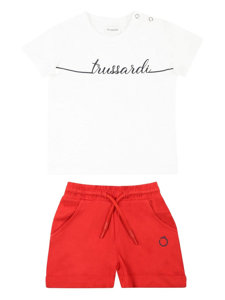Completo bianco/rosso per neonato TIP25057CJ WHI Trussardi Kids 