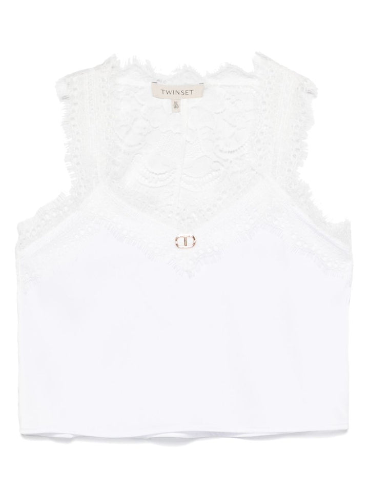 T-shirt bianca per bambina 251GJ2454 00808 Twin Set 