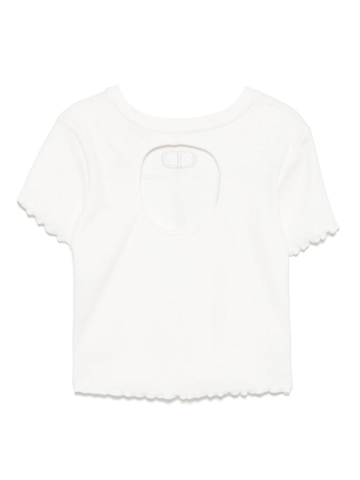 T-shirt bianco per bambina 251GJ2571 00808 Twin Set 