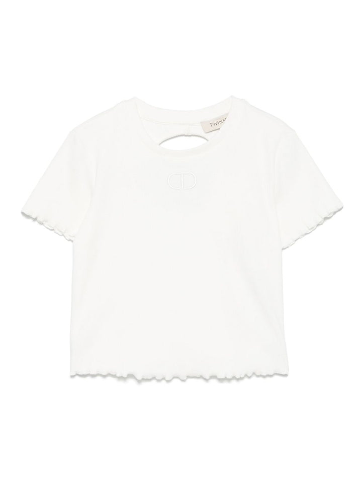 T-shirt bianco per bambina 251GJ2571 00808 Twin Set 