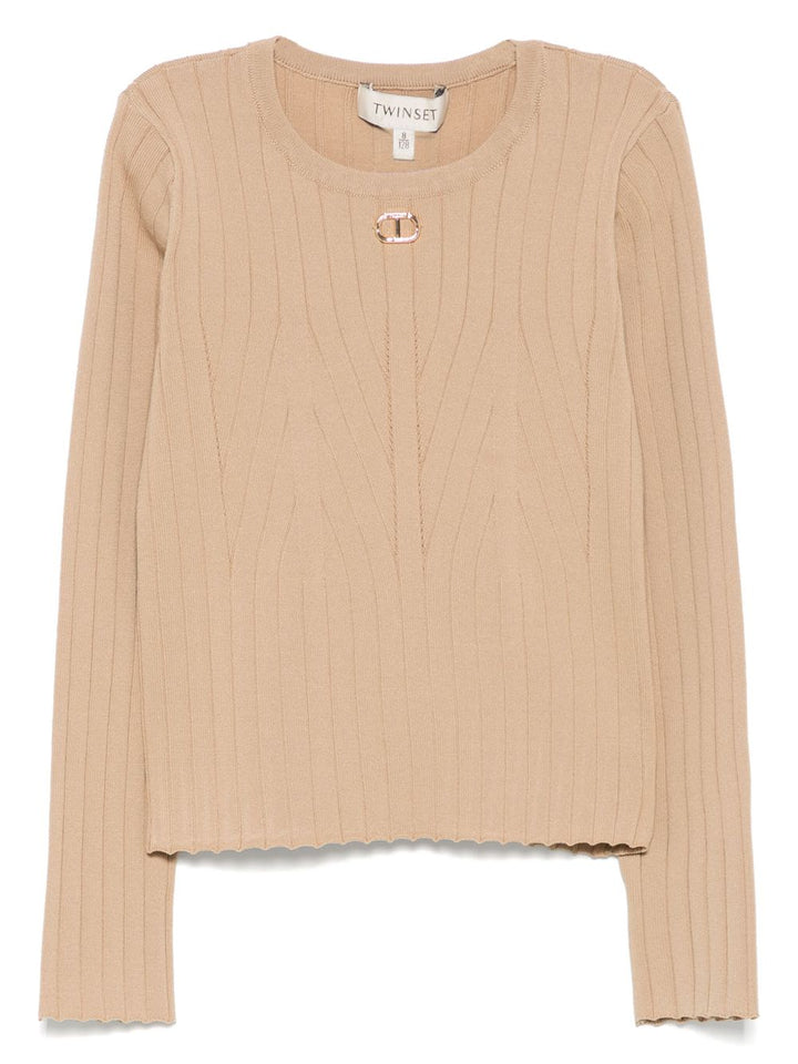 Maglione beige per bambina 251GJ3402 00310 Twin Set 