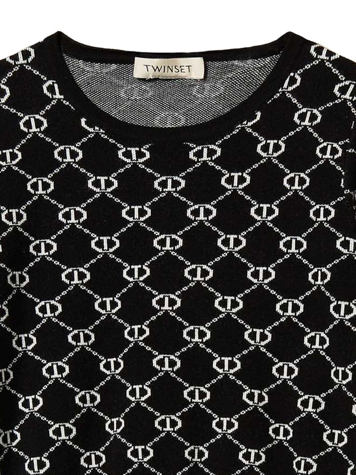 Top nero per bambina 251GJ3QX1 02851 Twin Set 