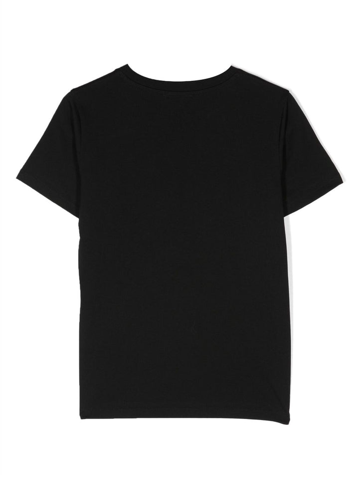 T-shrit nera per bambini con logo bianco BT8P41Z0082 930BC Balmain Kids 