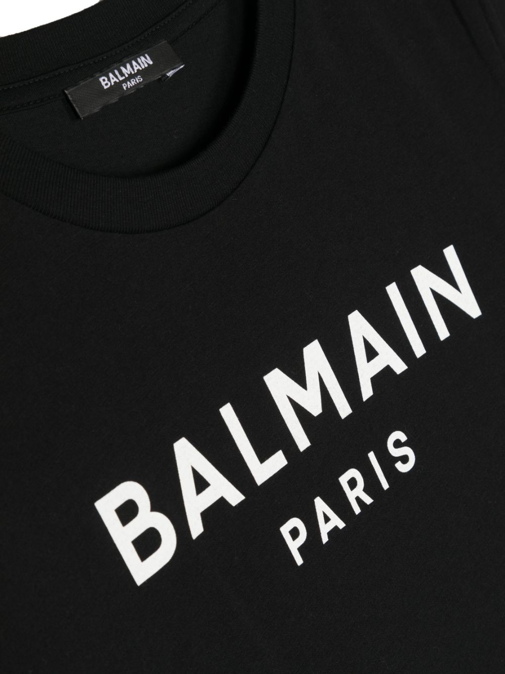T-shrit nera per bambini con logo bianco BT8P41Z0082 930BC Balmain Kids 
