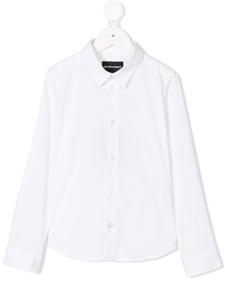 Camicia per bambino in misto cotone bianca 8N4C091N06Z 0100 Emporio Armani Kids 