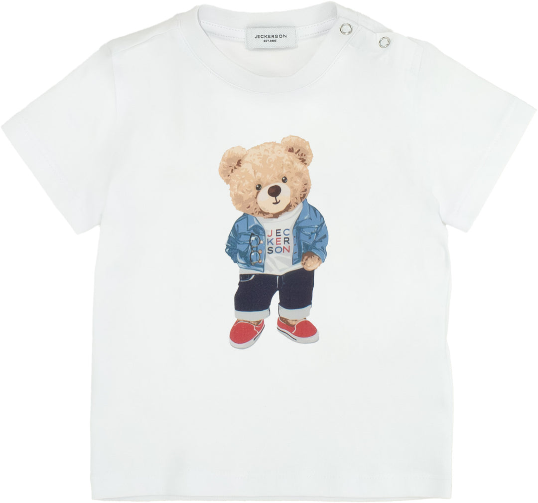 T-shirt bianca per neonato 320TJMNS25 RE011 Jeckerson Kids 