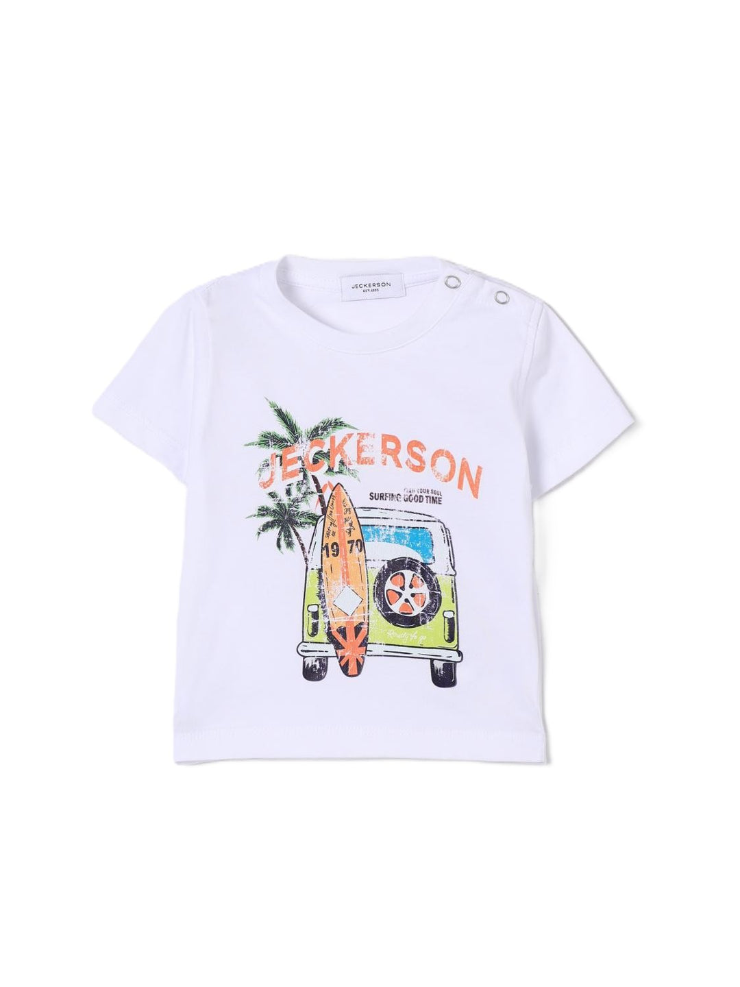 T-shirt bianco per neonato 413TJMNS25 RE011 Jeckerson Kids 