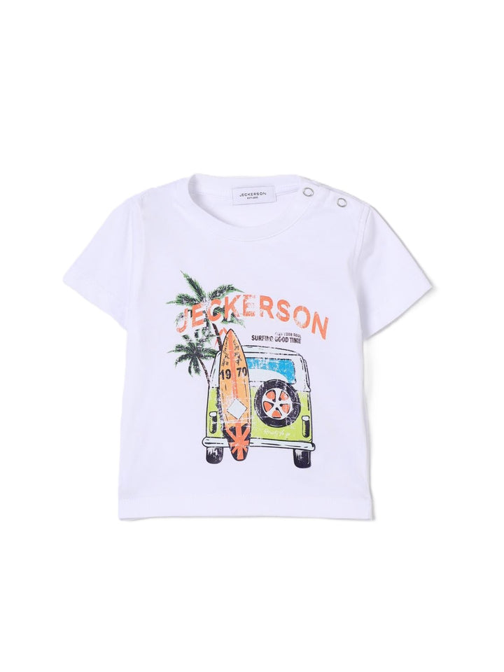 T-shirt bianco per neonato 413TJMNS25 RE011 Jeckerson Kids 