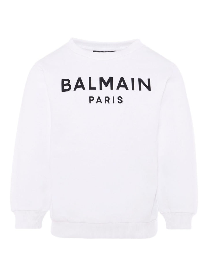 Felpa bianca per bambino BX4P10Z3183 100NE Balmain Kids 
