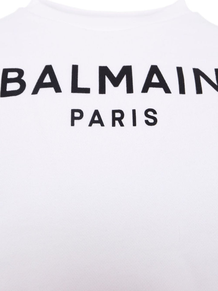 Felpa bianca per bambino BX4P10Z3183 100NE Balmain Kids 