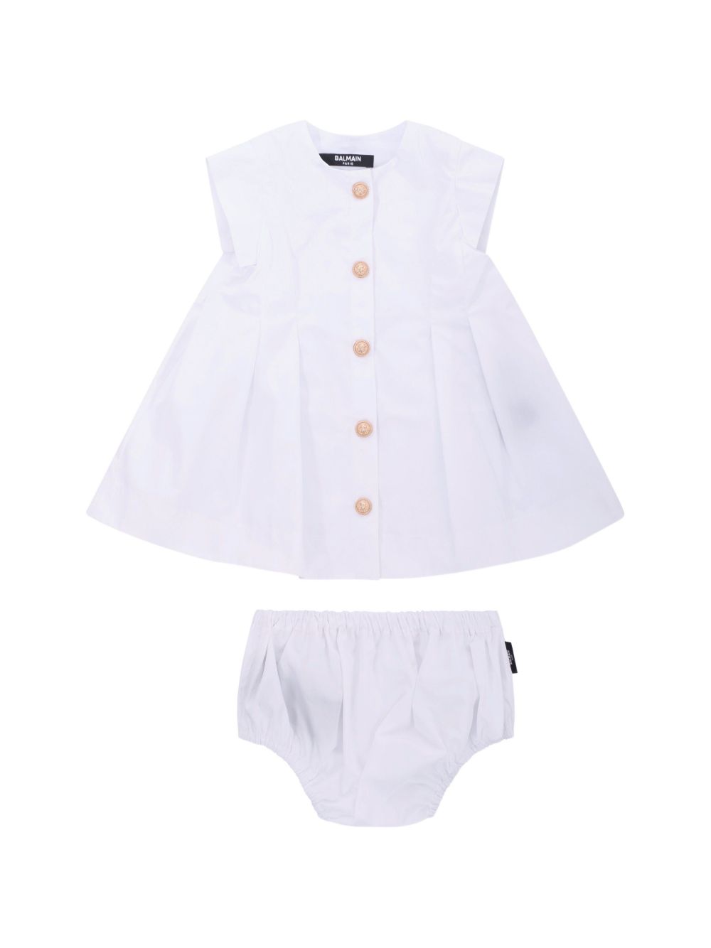 Abito bianco per neonata BY1131P0562 100 Balmain Kids 