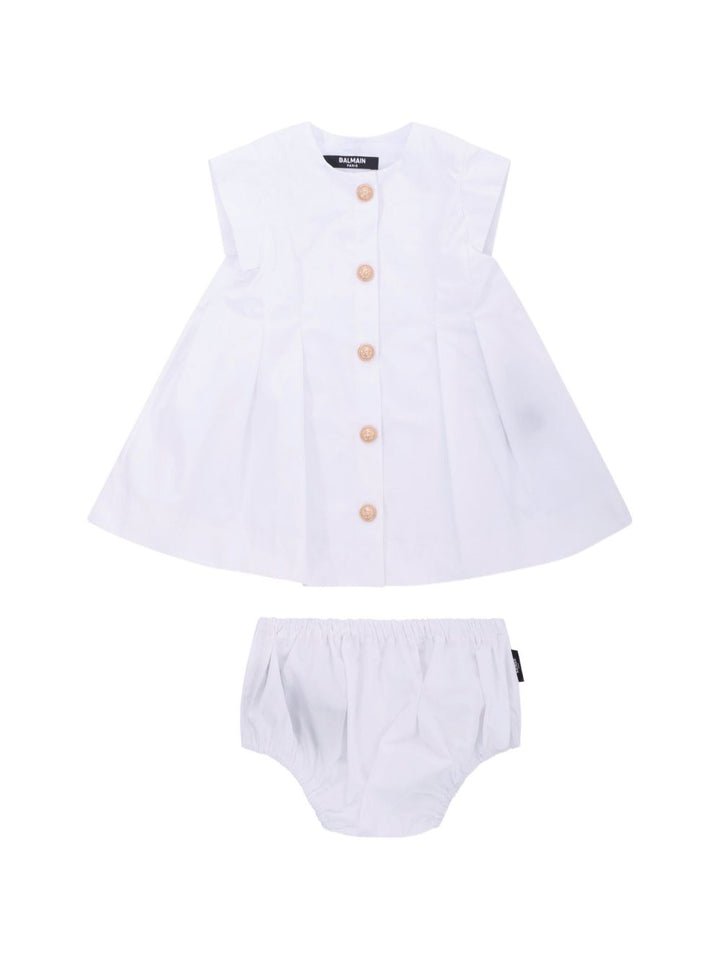 Abito bianco per neonata BY1131P0562 100 Balmain Kids 
