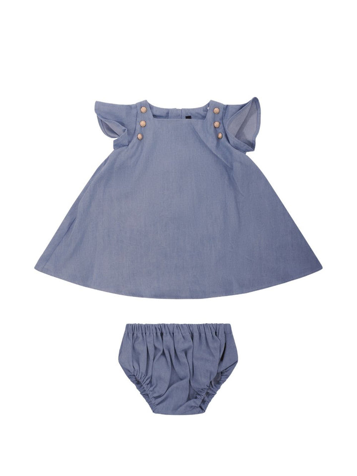 Abito blu per neonata BY1171P0588 653 Balmain Kids 