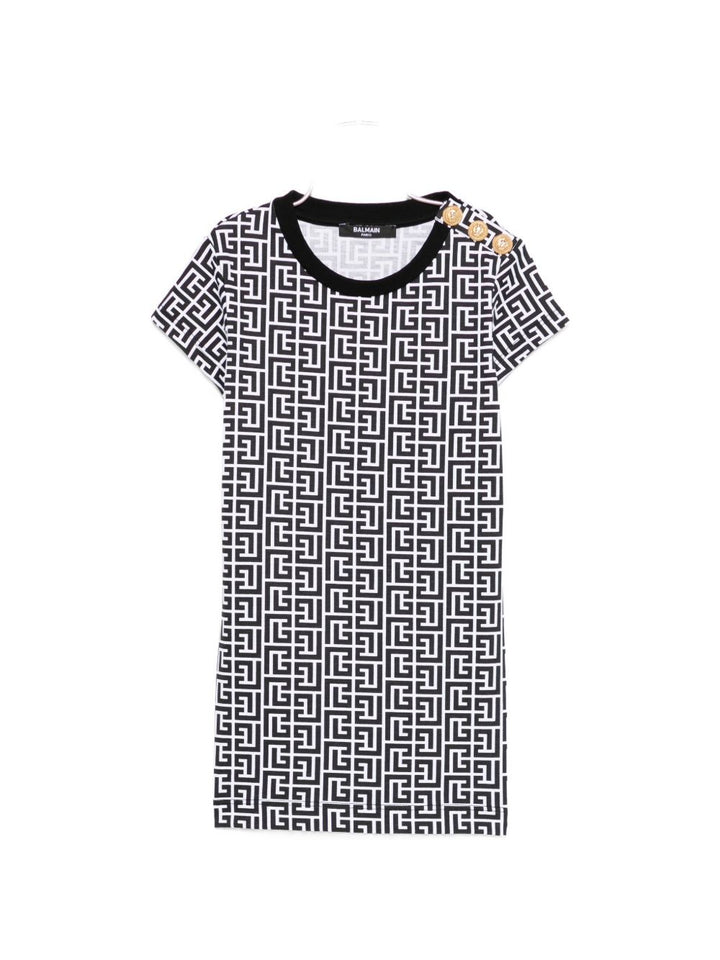 Abito bianco/nero per bambina BY1A81Z3686 100NE Balmain Kids 