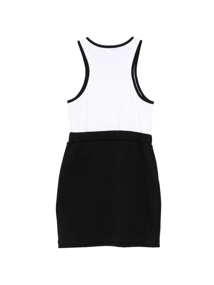 Abito bianco/nero per bambina BY1B02Z3277 930BC Balmain Kids 