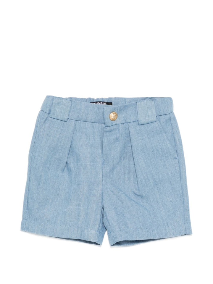Bermuda azzurra per neonato BY6689P0588 653 Balmain Kids 