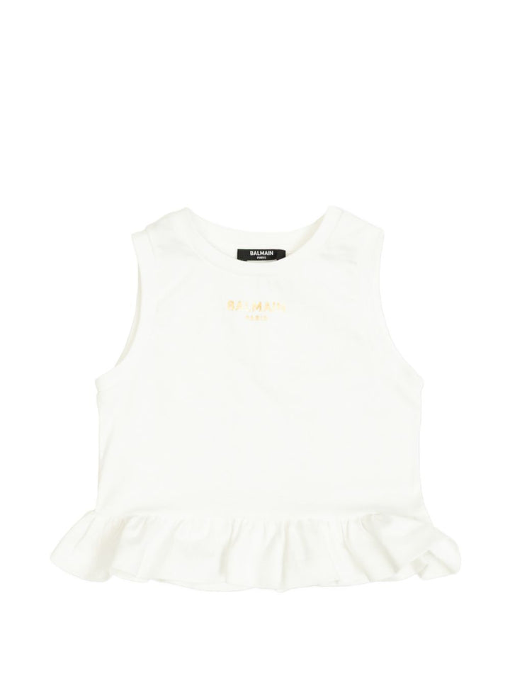 Top bianco sporco per bambina BY8B42Z3672 100OR Balmain Kids 