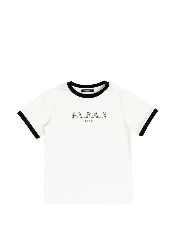T-shirt bianca per bambino BY8P41Z3672 100NE Balmain Kids 
