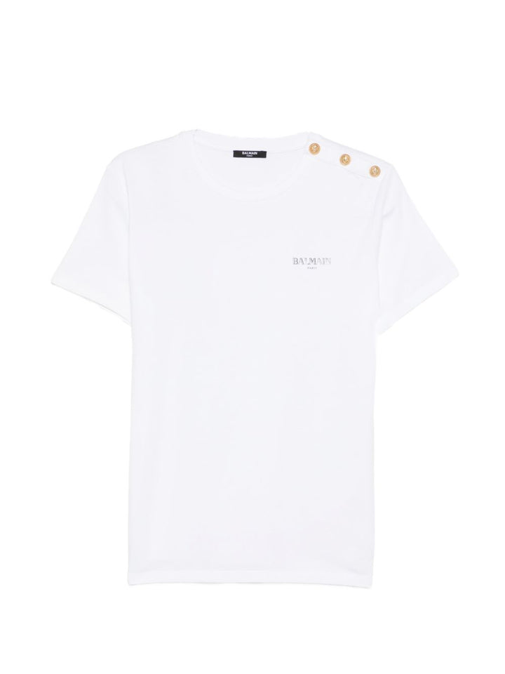T-shirt bianca per bambino BY8Q21Z3672 100NE Balmain Kids 