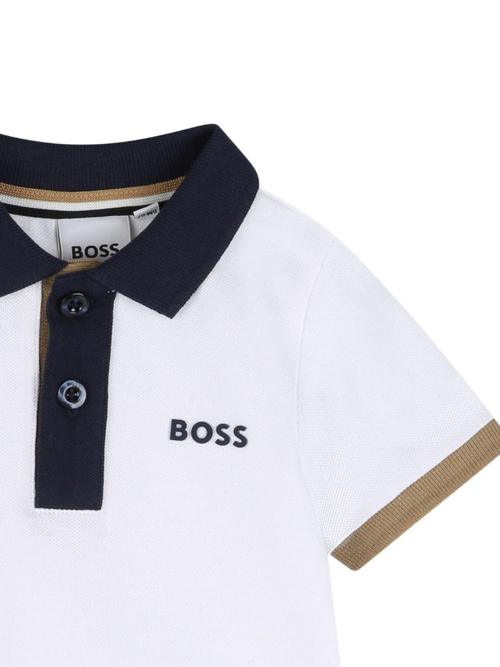 Polo bianca per neonato J52878 10P Boss Kids 