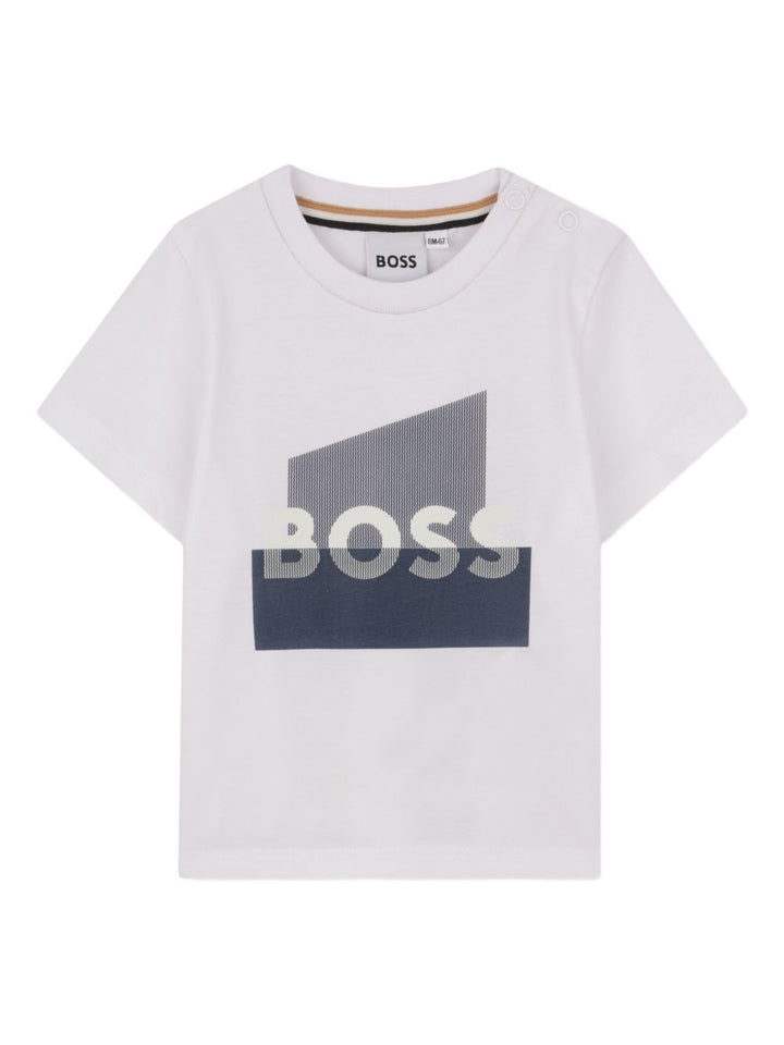 T-shirt bianca per neonato J52879 10P Boss Kids 
