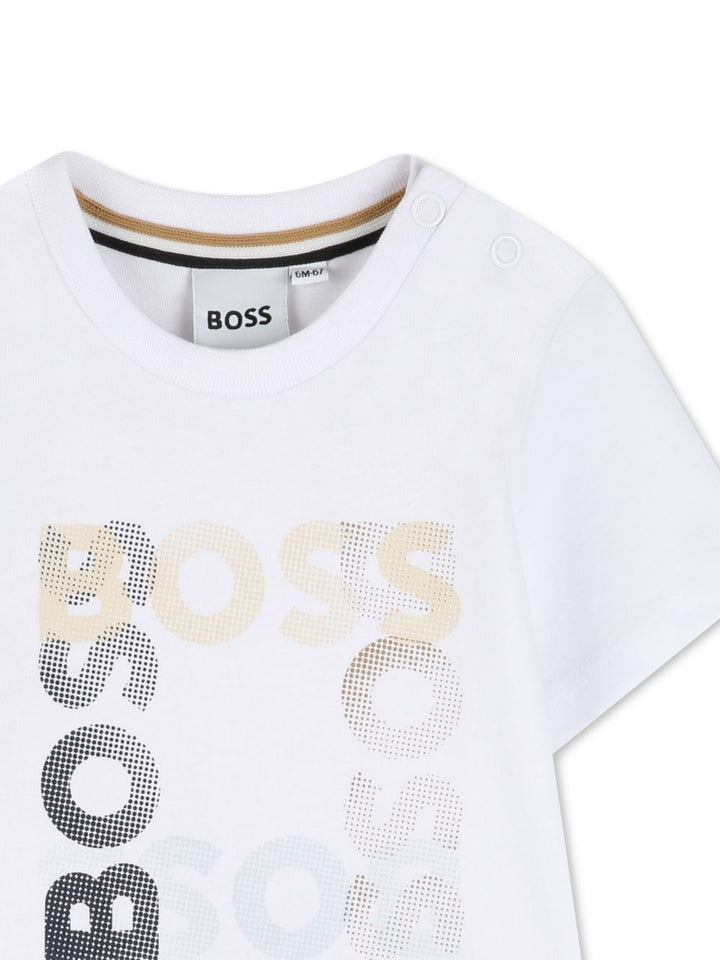 T-shirt bianco per neonato J52882 10P Boss Kids 