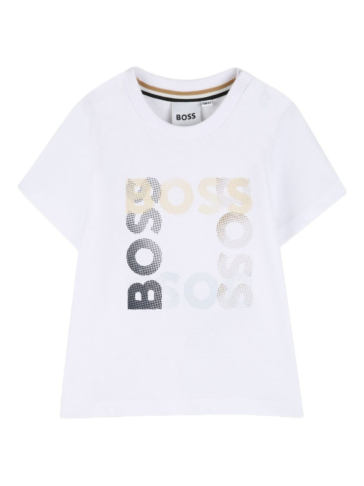 T-shirt bianco per neonato J52882 10P Boss Kids 
