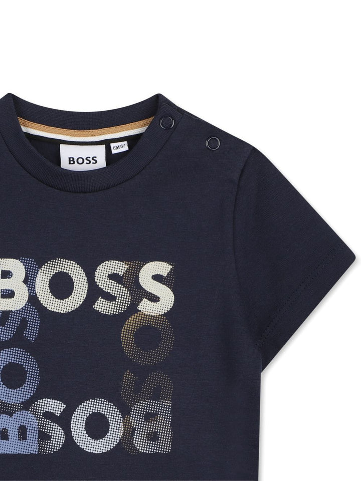 T-shirt blu scuro per neonato J52882 849 Boss Kids 