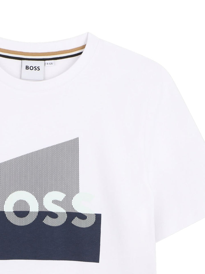 T-shirt bianca per bambino J52978 10P Boss Kids 