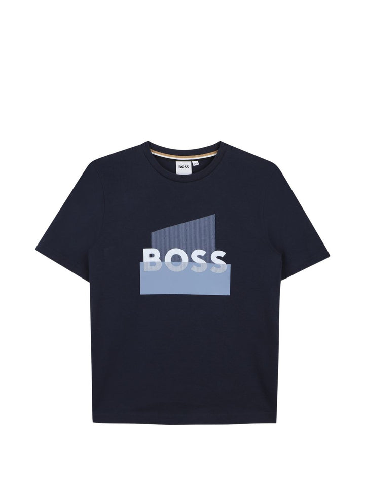T-shirt blu scuro per bambino J52978 849 Boss Kids 