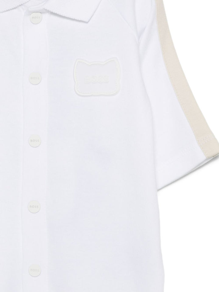 Tutina bianca/beige per neonato J53041 10P Boss Kids 