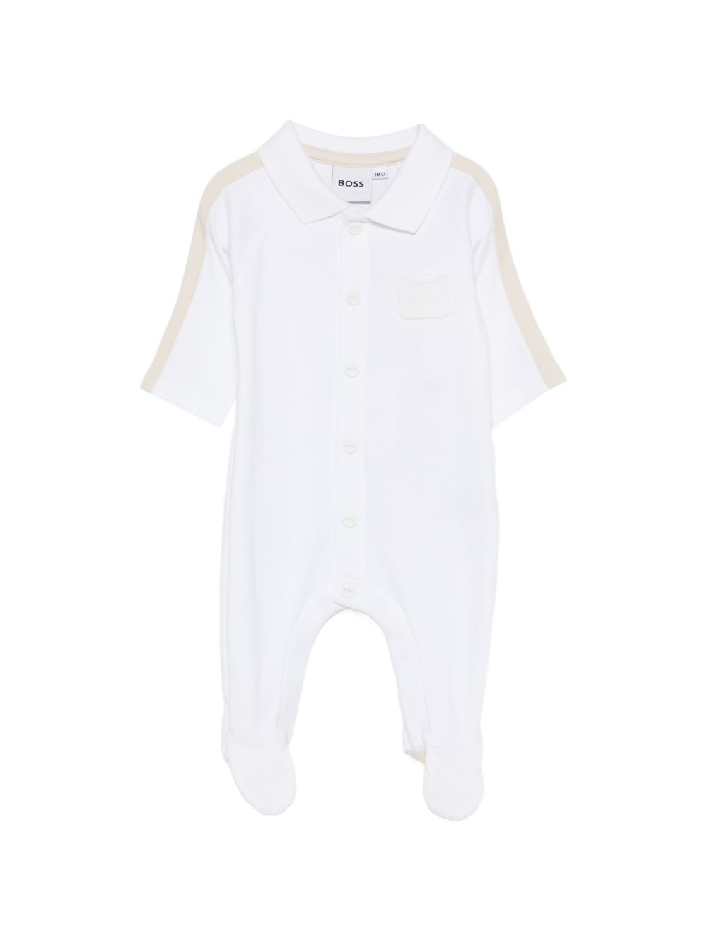 Tutina bianca/beige per neonato J53041 10P Boss Kids 