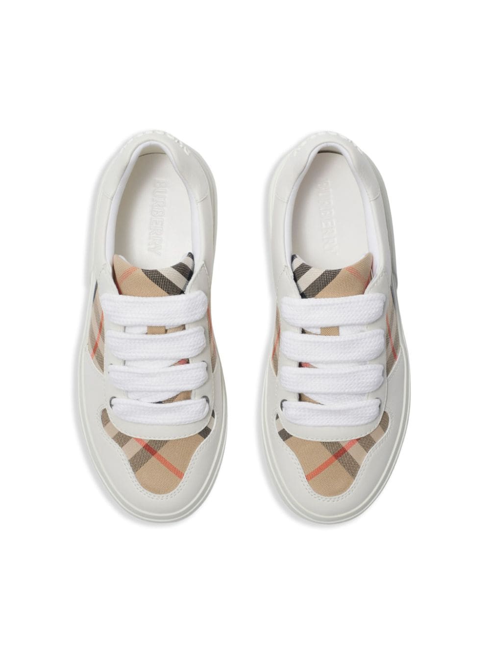 Sneaker unisex iin pelle e cotone bianca 8089736 B9368 Burberry Kids 