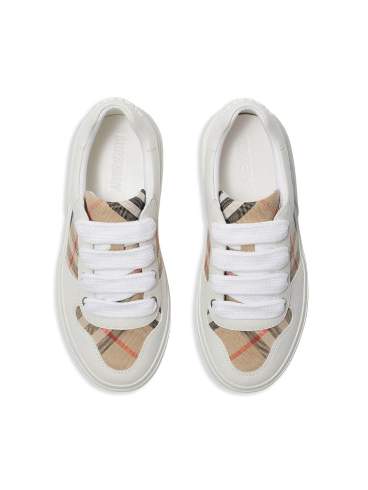 Sneaker unisex iin pelle e cotone bianca 8089736 B9368 Burberry Kids 