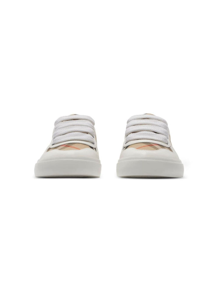 Sneaker unisex iin pelle e cotone bianca 8089736 B9368 Burberry Kids 