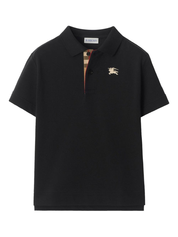 Polo nera per bambino 8117373 A1189 Burberry Kids 
