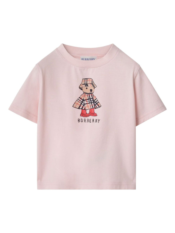 T-shirt rosa per neonata 8121207 A1439 Burberry Kids 